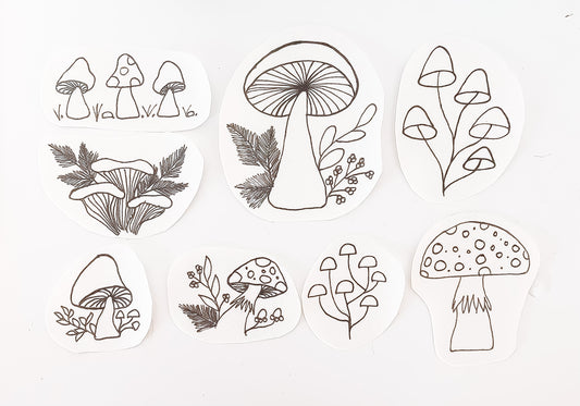 Mushroom Stick and Stitch Embroidery Pack