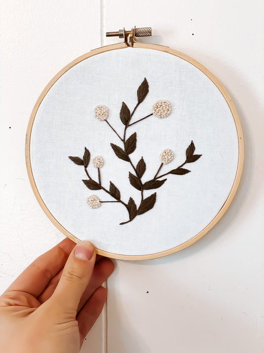 Billy Button Embroidery Hoop