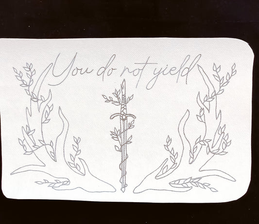 LARGE You do Not Yield Throne of Glass Stick and Stitch Pattern